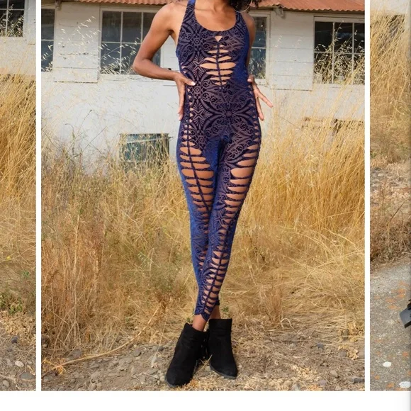 Warrior Within Ladyhawke Snip Tease velvet burnout onsie. Small. - Picture 2 of 8